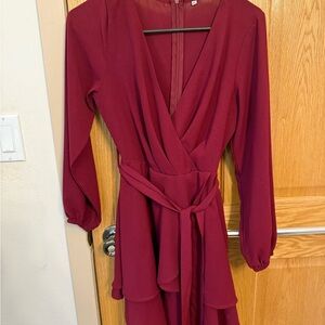 Long Sleeve Maroon dress